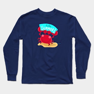 Hello summer crab Long Sleeve T-Shirt